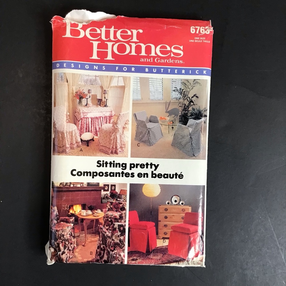 Better Homes and Gardens Chair Covers Home Decor Pattern #6763